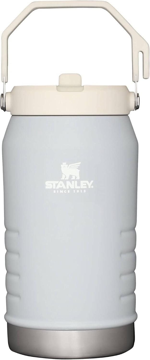 BPA-free dishwasher safe Stanley IceFlow jug standing on a table.