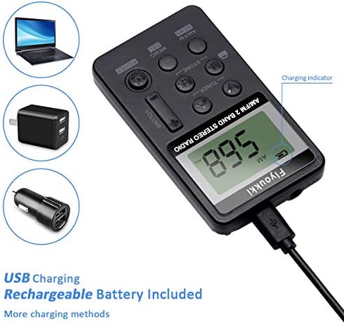 Flyoukki pocket radio accessories including lanyard and usb cable