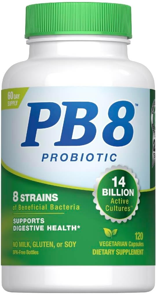 PB8 Probiotic 120 Vegetarian Capsules front bottle view