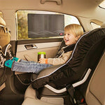 Two pack wrinkle free static cling window sunshades blocking harsh sunlight on car window