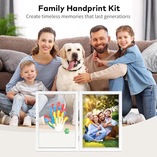 Omrhvi DIY craft keepsake frame containing six tubes of non toxic washable paint and a paintbrush.