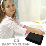 Demonstration of cleaning the safe black ink off a newborn foot with a simple wipe.