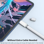 Compact white Jadebones stylus connector plug positioned next to a compatible tablet device.