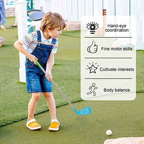 Detailed view of stainless steel retractable toy golf clubs