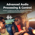 Soundstream compact high efficiency car audio amplifier showing the clean layout and clipping LED indicator lights.