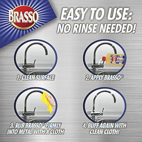 Brasso cleaner used on stainless steel appliance