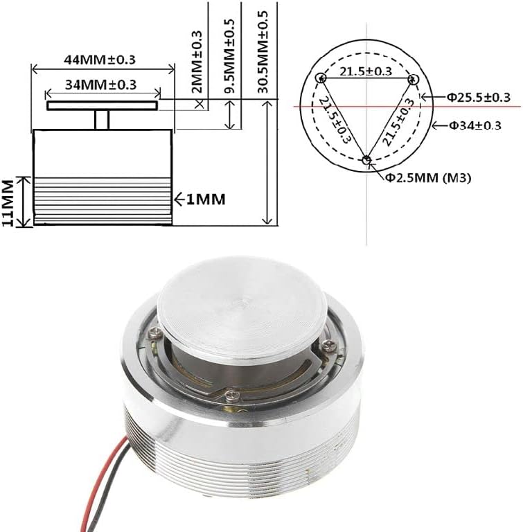 Samtronic compact electrodynamic moving coil speaker base mounting plate view