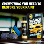 Before and after visualization of vehicle paint gloss restoration using the authentic ExoForma correction system.