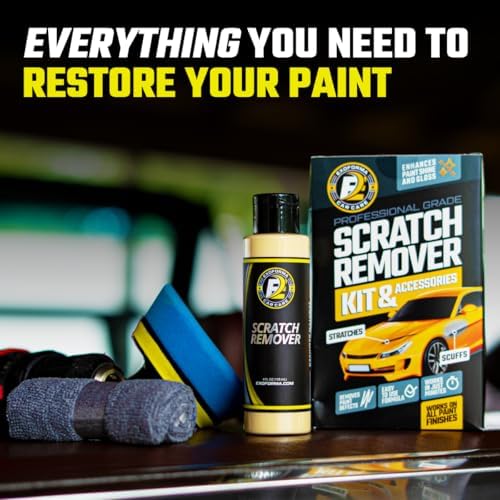 Before and after visualization of vehicle paint gloss restoration using the authentic ExoForma correction system.