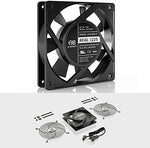 AC Infinity 120 Volt AC cooling fan highlighting metal guard grill protection
