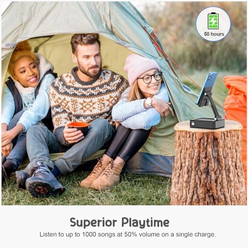TechGlow foldable speaker stand in landscape mode