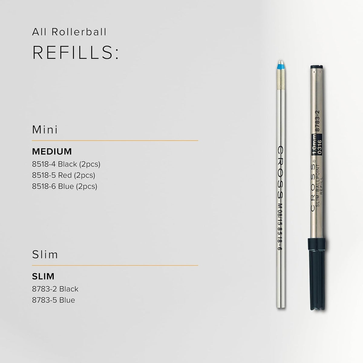 Cross Ballpoint Pen Refill, Blue, Fine Point, 2-Pack Refill Set - Image 7