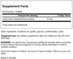 Swanson Lutein 10 mg softgels supplement bottle label detail