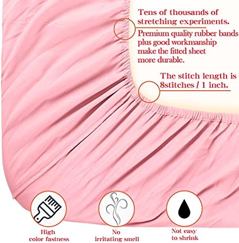 NTBAY brushed microfiber pink fitted sheet folded