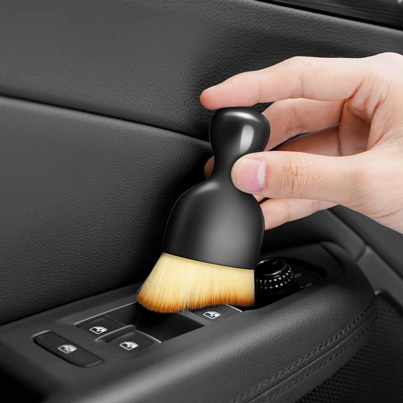 Vingtank premium car interior beauty brush with its transparent protective plastic cover attached.
