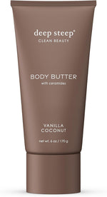Deep Steep body butter front view in Vanilla Coconut 6 Ounces
