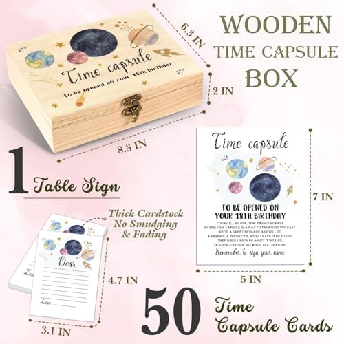 Deanhot baby shower keepsake box with planet cards
