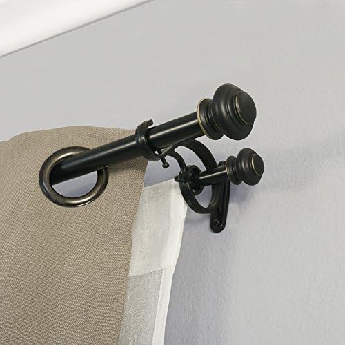 Decopolitan Urn Telescoping Double Drapery Rod Set, 72-144", Antique Bronze - Image 3