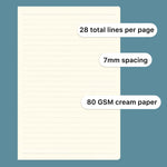 Ricco Bello notebook interior college-ruled cream paper