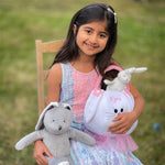 Authentic Personalization Universe plush pink Easter basket showcase with 3D elements for luxury holiday gifting.