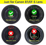 Rear lens cap cover highlighting protective seal for electronic contacts and rear glass.
