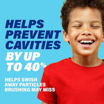 Sixteen point nine fluid ounces bottle of sugar free ACT children fluoride rinse pineapple punch