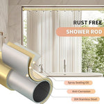 Emlaoe gold metal shower rod extended in window frame