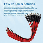 Close-up of the pre-tinned red and black wire leads on the Centropower 18AWG copper power cable.
