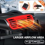 PLACHIDAY automotive heater mounted on a dashboard using the 360 degree rotary base