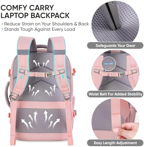 BALEINE carry on bag showing thick sponge padded shoulder straps and back panel support