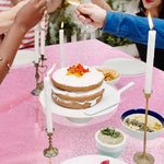 Disposable light pink table cover for birthday events