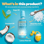 Dentist formulated whitening mouthwash without alcohol or fluoride for sensitive teeth