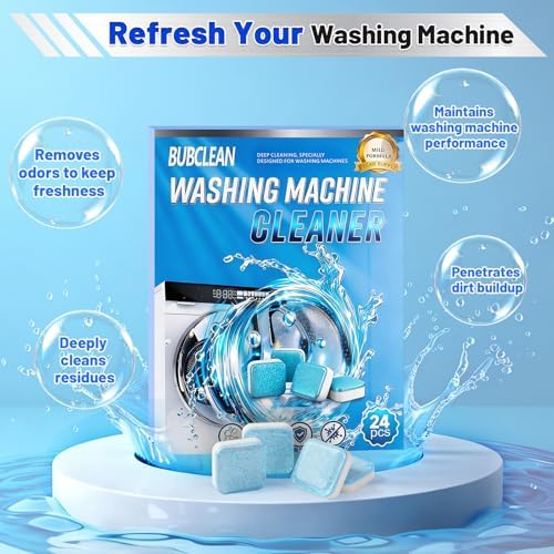 Effervescent drum cleaning tablet dissolving in water for laundry washer descaling