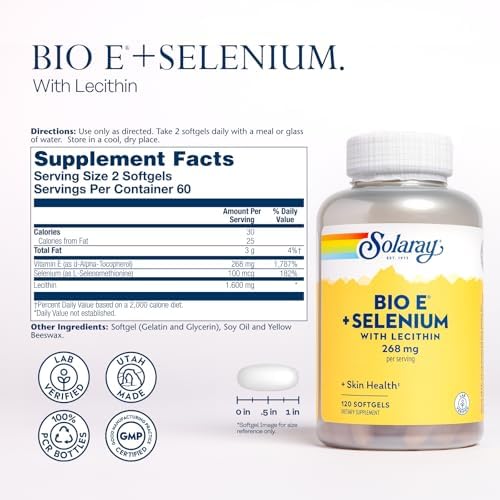 Solaray Bio E daily multivitamin capsules packaging for healthy skin elasticity