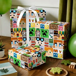 Mini roll gift wrapping paper with grid lines on the back for easy cutting