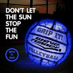 Wave Runner LED Light Up Volleyball glowing brightly during night pool play.