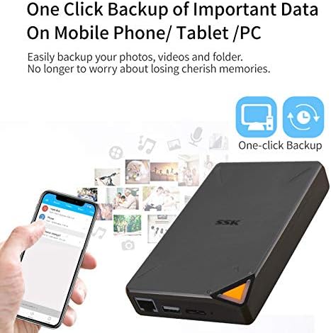 SSK 2TB personal NAS drive being utilized as an automatic photo backup tool for travel convenience