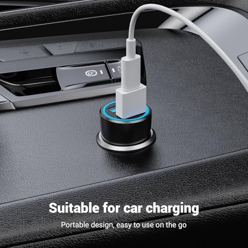 Interface demonstration showing the Type C cable port compatibility with mobile chargers.