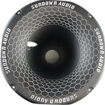 Sundown Audio SHFTL professional series high output horn driver showcasing the heavy duty speaker terminals