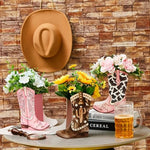 Detailed view of the durable kraft paper texture of the boot centerpieces