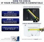 Adjustable arm configuration for universal projector compatibility