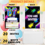 Eronm 7th Birthday Invitations laid flat displaying the fill in blank spaces for party details