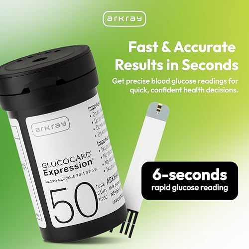 ARKRAY GLUCOCARD Expression Glucose Test Strips - No Coding, 0.8 Microliter & Fast 6-Second Results - Compatible with GLUCOCARD Expression Blood Glucose Meter - 50 Count - Image 3
