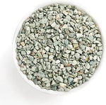 Close up texture of 3mm to 6mm natural green zeolite gravel.