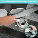 Detailed view of dishwasher tube and crevice brushes