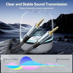 Clavoop auxiliary cable showing durable metal housing