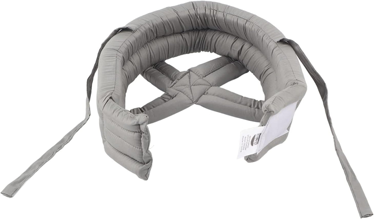 Gray old man fall prevention hat adjustable strap system