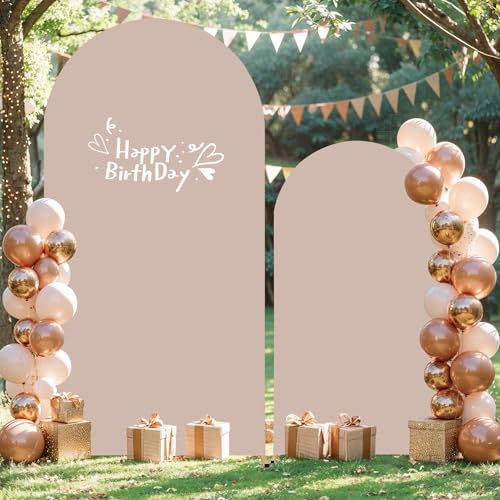 Seven point two feet neutral arch background fabric stretched over a metal stand.