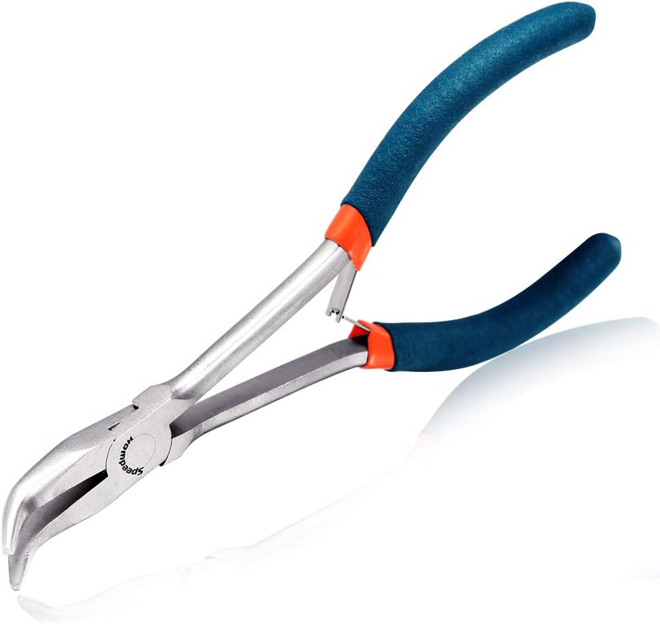 SPEEDWOX Long Reach Bent Nose Pliers with Serrated Jaws Angled Long Nose Plier Angled Pliers with Cutter Long Reach Plier for Hard to Reach Narrow Spaces Home Repairing Jewerly Making - Image 13