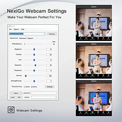 NexiGo Full HD plug and play web camera mounted securely on a laptop monitor panel.